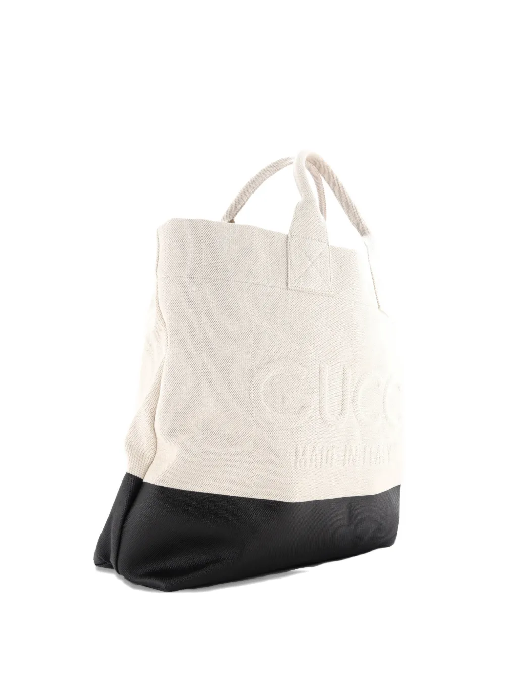 Gucci Pre-Owned Logo Embossed Open Canvas tote bag | Neutrals | Image 1