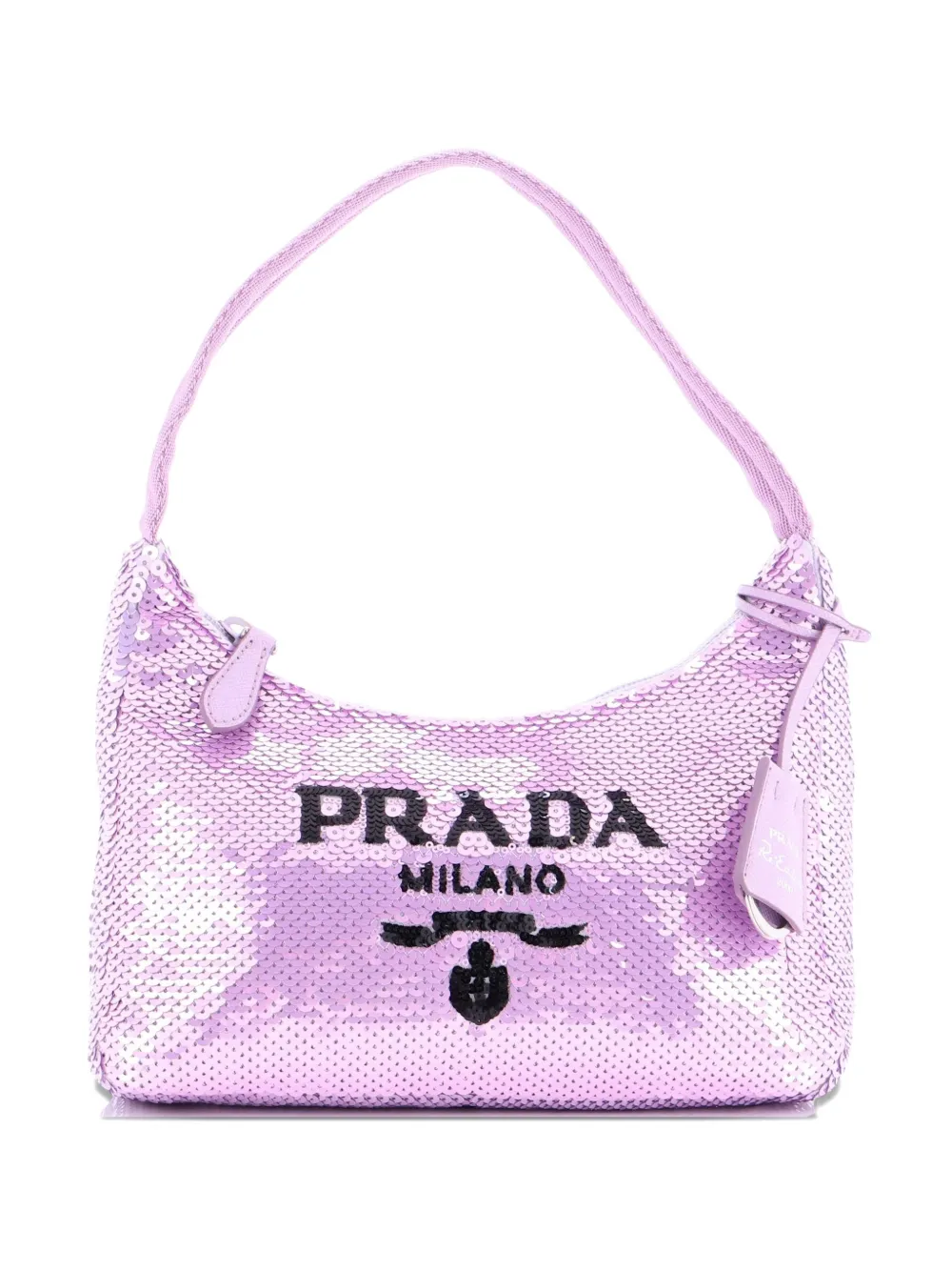 Pre-owned Prada Re-edition 2000 Sequins Mini Hobo Bag In Purple