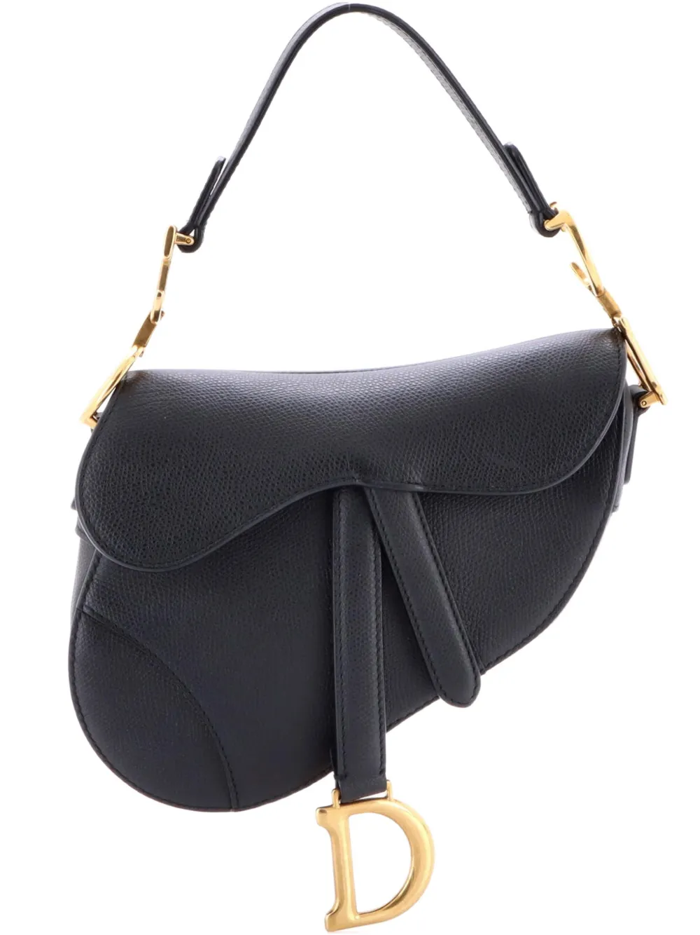 Click to view more detailed imagery on our partner's website Pre-owned Dior Saddle Handbag Leather Mini Shoulder Bag In Black
