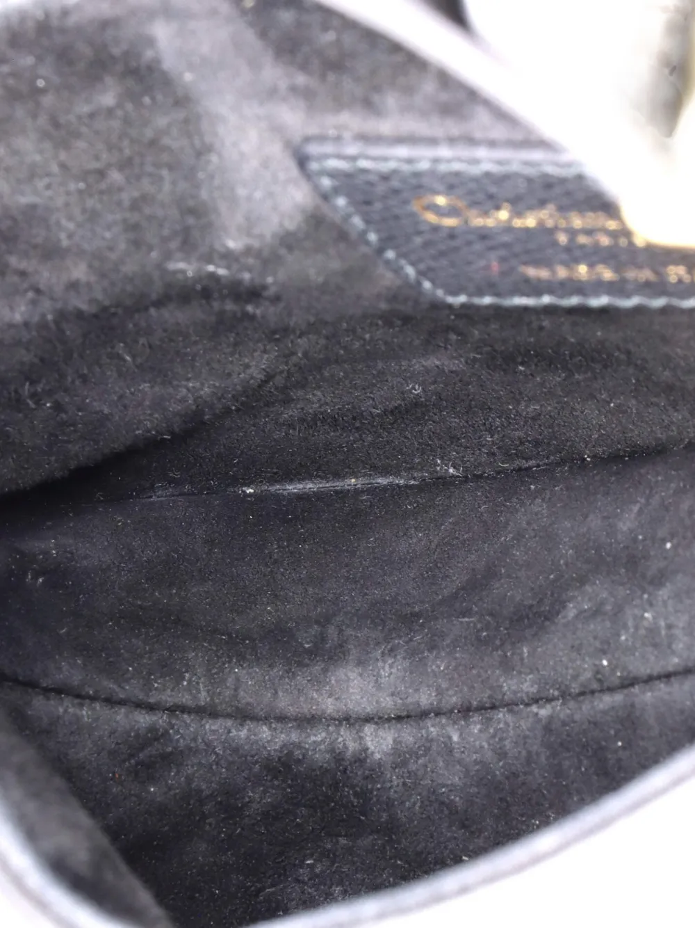 DIOR Pre-owned Saddle Handbag Leather Mini Shoulder Bag In Black