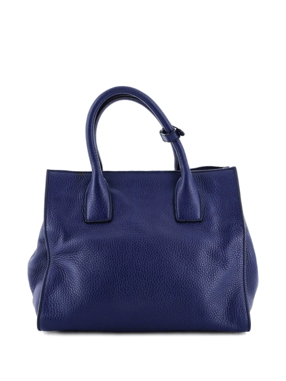 Pre-owned Prada Convertible Shopping Vitello Daino Medium Tote Bag In Blue