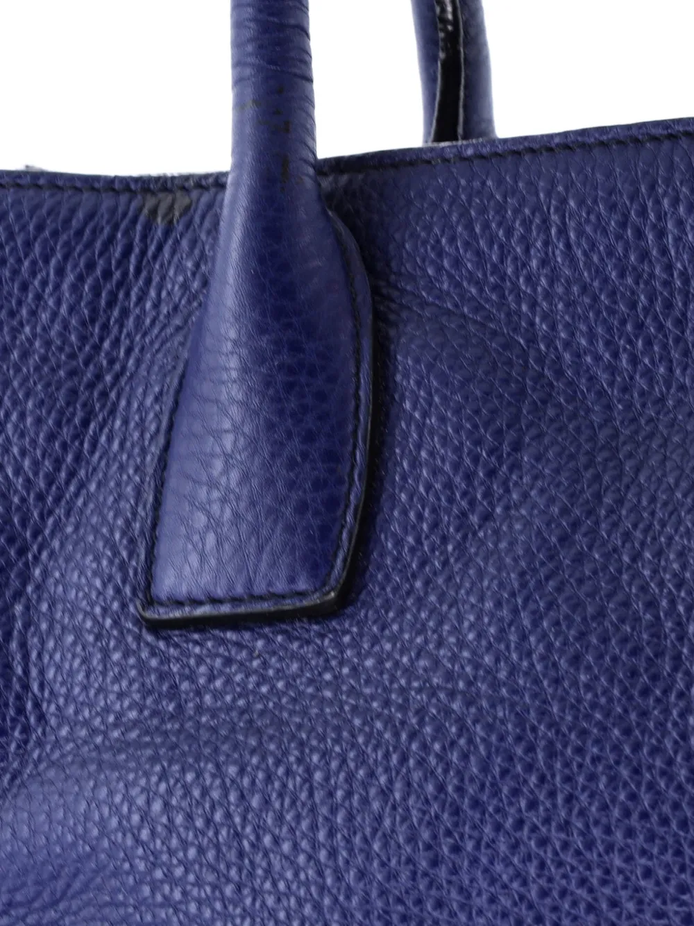 Pre-owned Prada Convertible Shopping Vitello Daino Medium Tote Bag In Blue