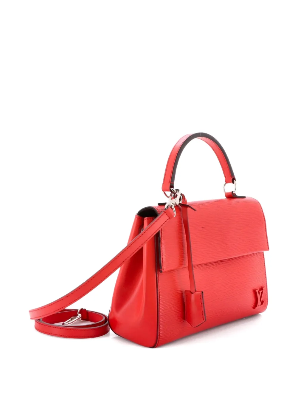 Pre-owned Louis Vuitton Cluny Top Handle Bag Epi Leather Bb Satchel In Red