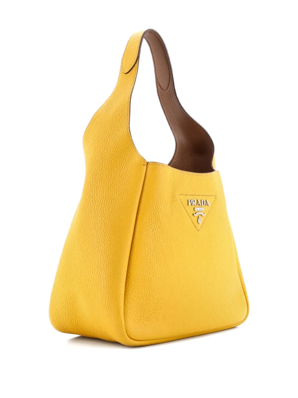PRADA Pre-owned Dynamique Vitello Daino Small Hobo Bag In Yellow