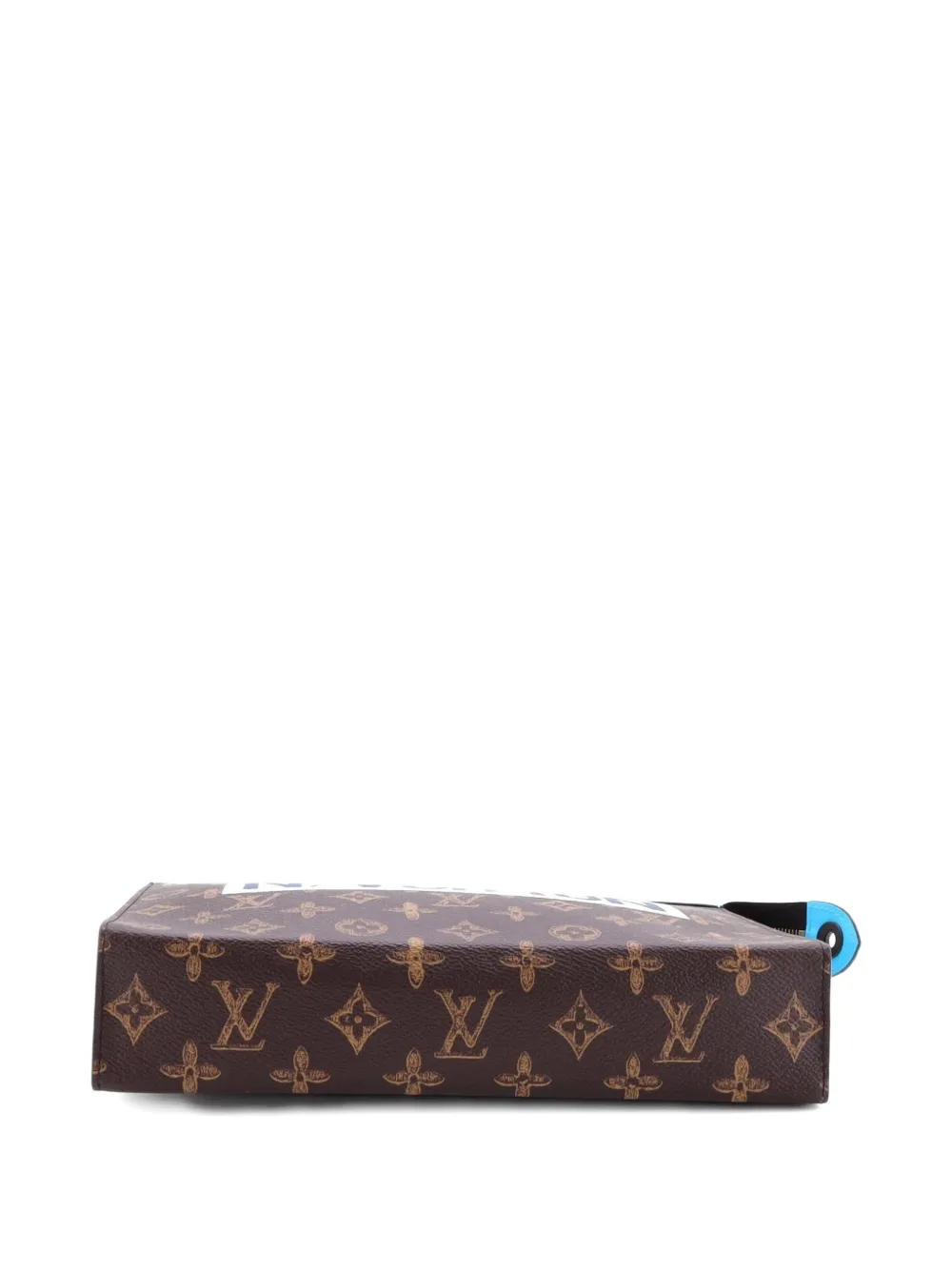 Pre-owned Louis Vuitton Pochette Voyage No.7 Trunk L'oeil Vintage Monogram Canvas Mm Clutch Bag In Blue