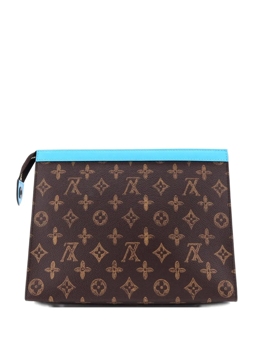 Pre-owned Louis Vuitton Pochette Voyage No.7 Trunk L'oeil Vintage Monogram Canvas Mm Clutch Bag In Blue