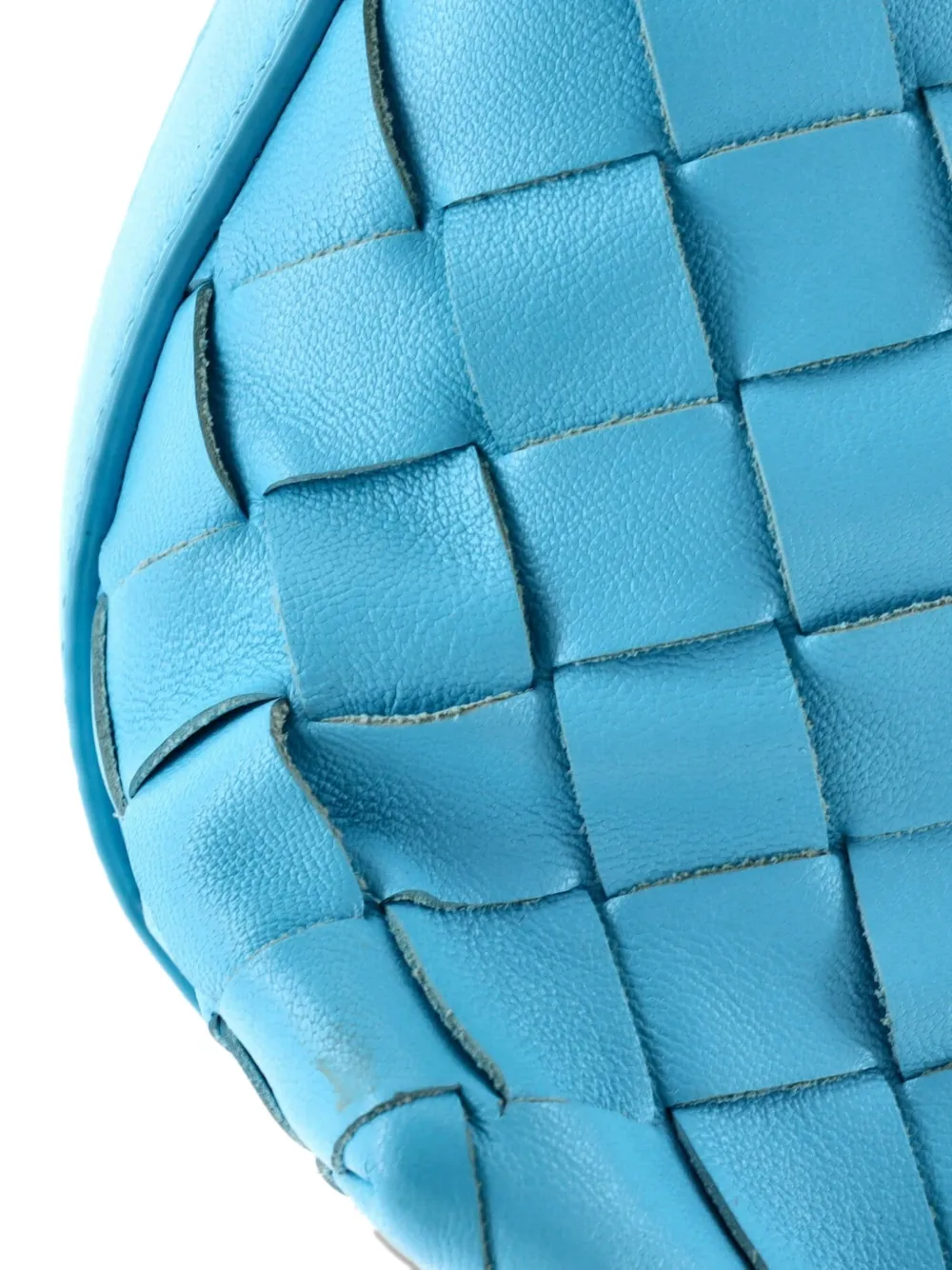 Pre-owned Bottega Veneta Wallace Shoulder Bag Intrecciato Nappa Candy Bucket Bag In Blue