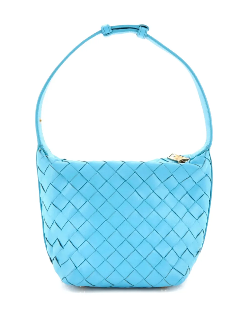 Pre-owned Bottega Veneta Wallace Shoulder Bag Intrecciato Nappa Candy Bucket Bag In Blue