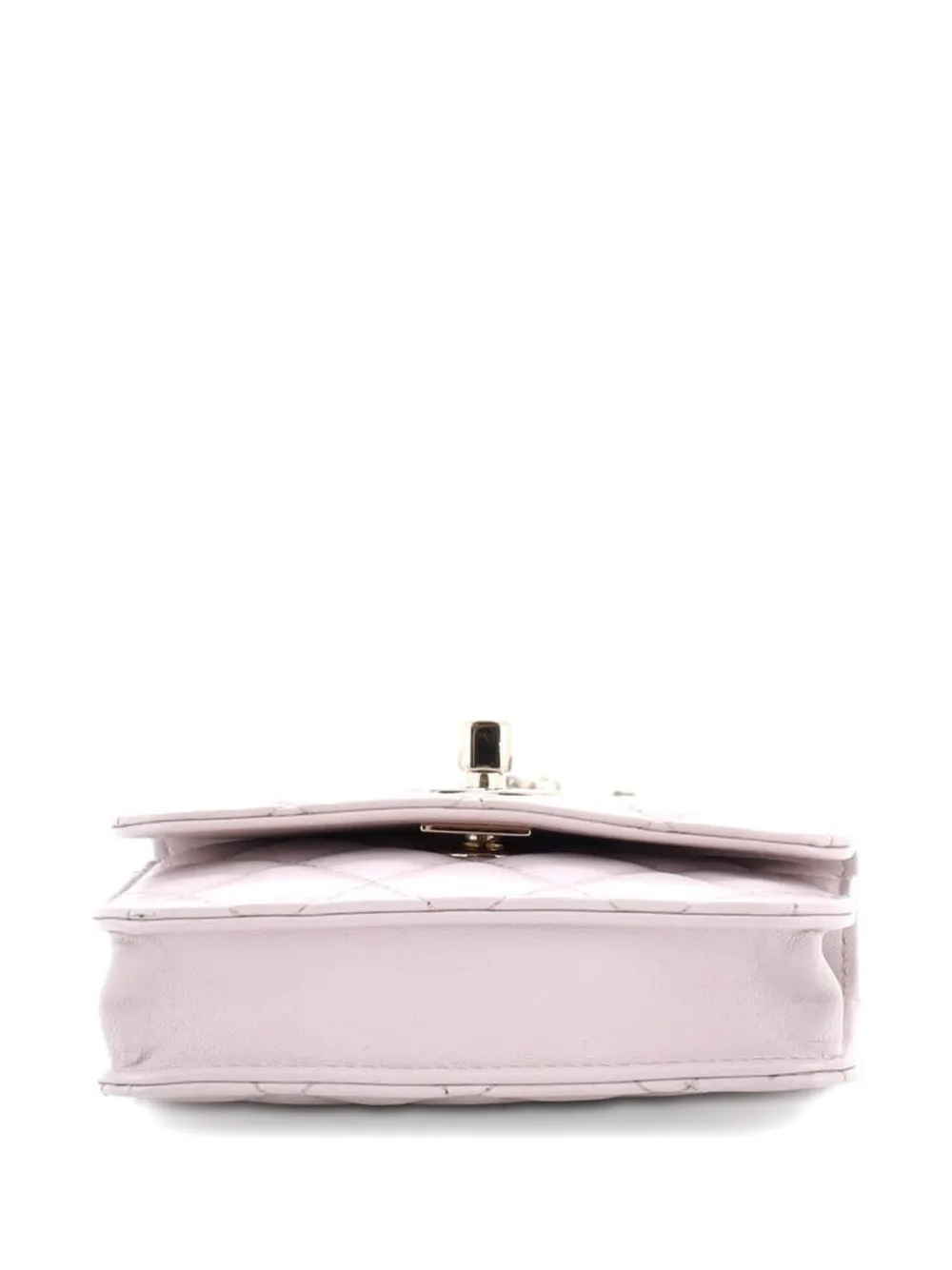 Pre-owned Chanel Trendy Cc Card Holder On Chain Quilted Lambskin Clutch Bag In Neutral