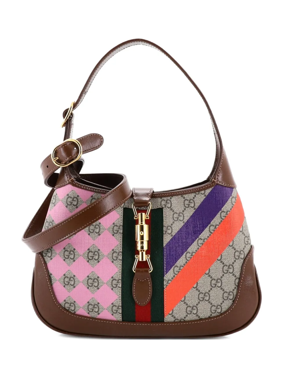Gucci Pre-Owned Jackie 1961 Printed GG Coated Canvas Small hobo bag - Marrone