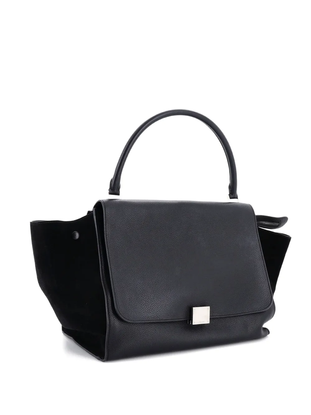 Click to view more detailed imagery on our partner's website Pre-owned Celine Trapeze Bag Leather Medium Satchel In Black