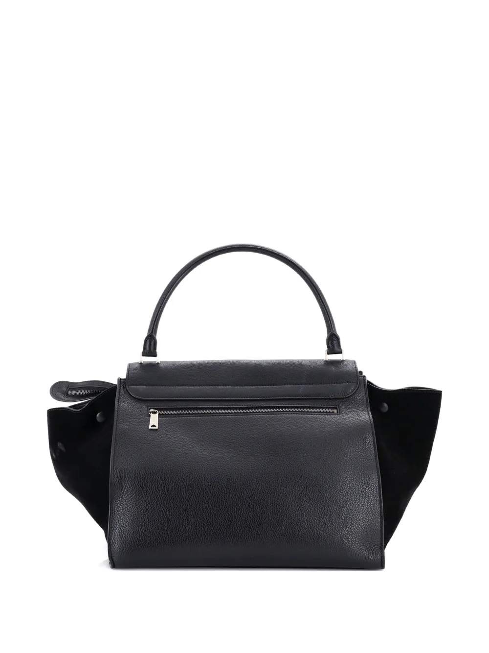 CELINE Pre-owned Trapeze Bag Leather Medium Satchel In Black