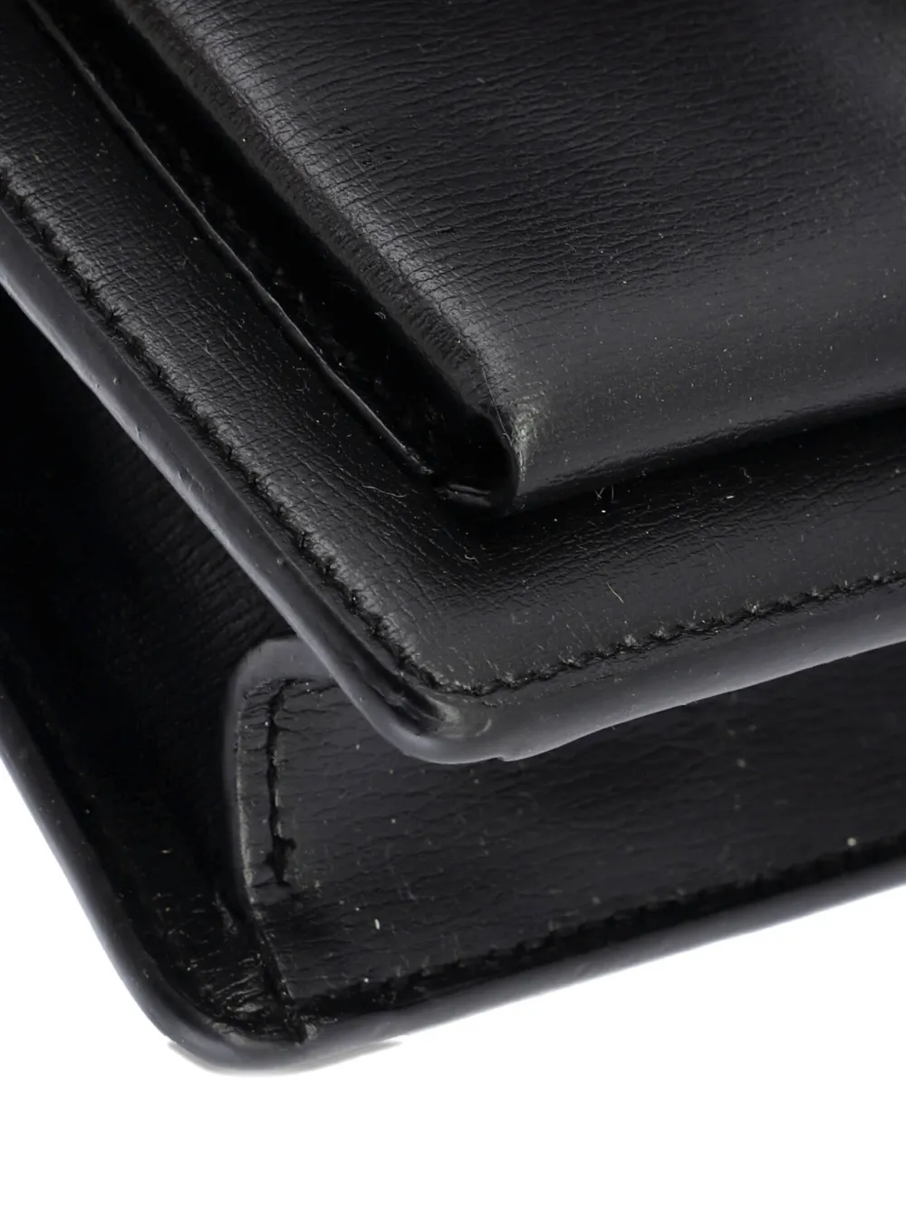 Pre-owned Saint Laurent Sunset Leather Small Crossbody Bag In Black