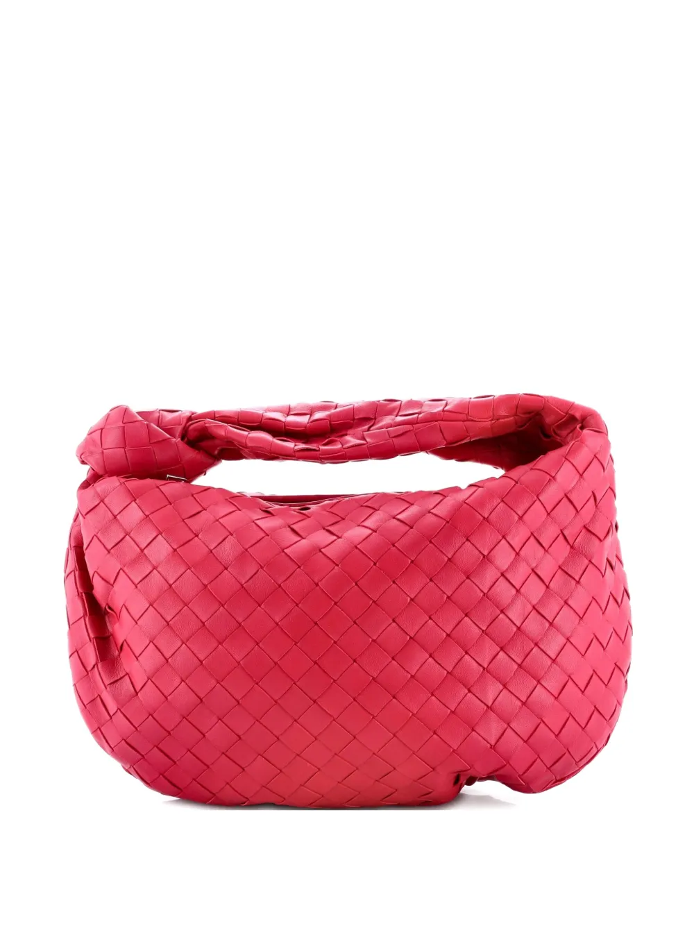 Pre-owned Bottega Veneta Bv Jodie Intrecciato Nappa Teen Hobo Bag In Pink