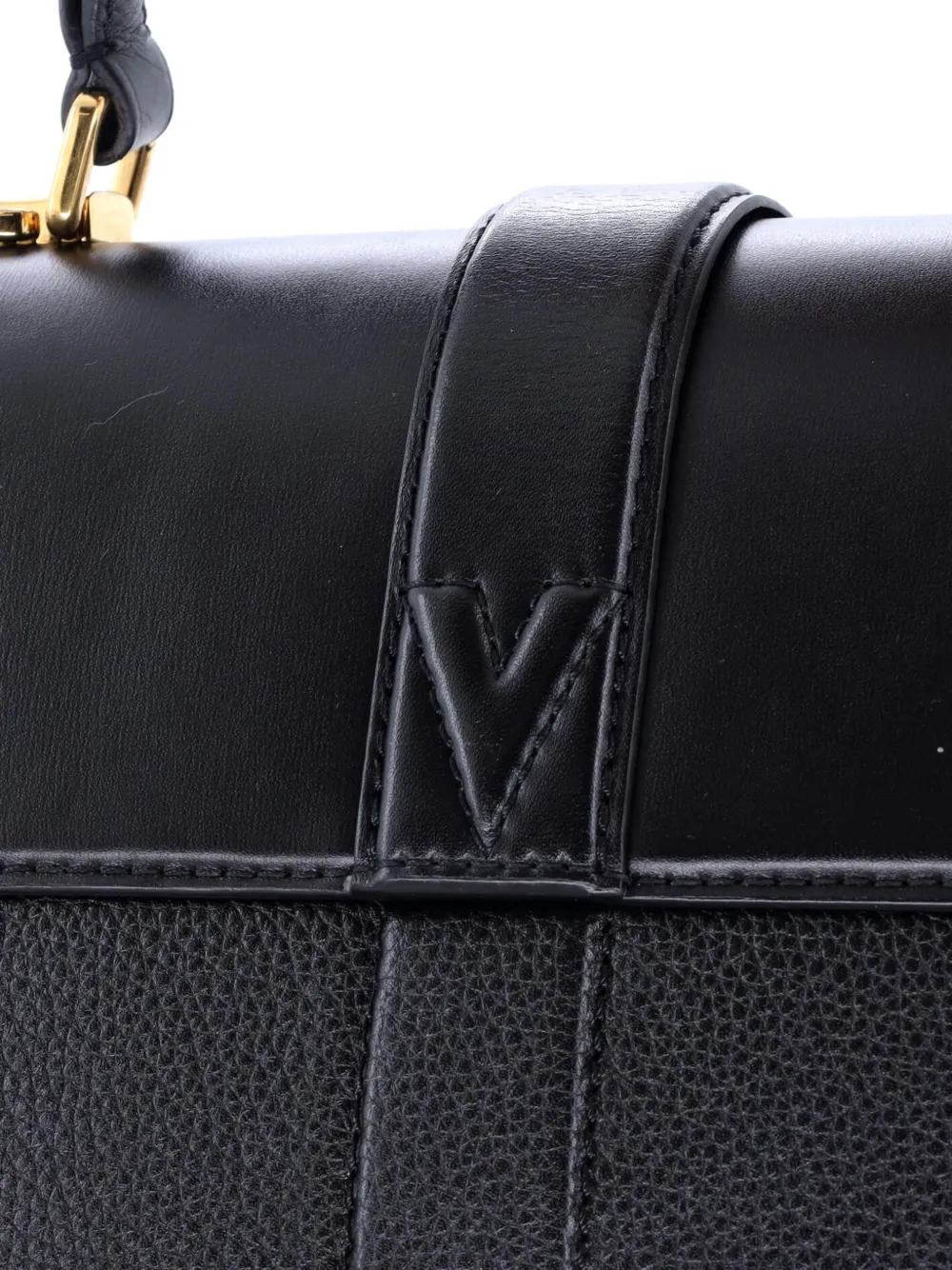 LOUIS VUITTON Pre-owned Rose Des Vents Bag Leather Mm Satchel In Black