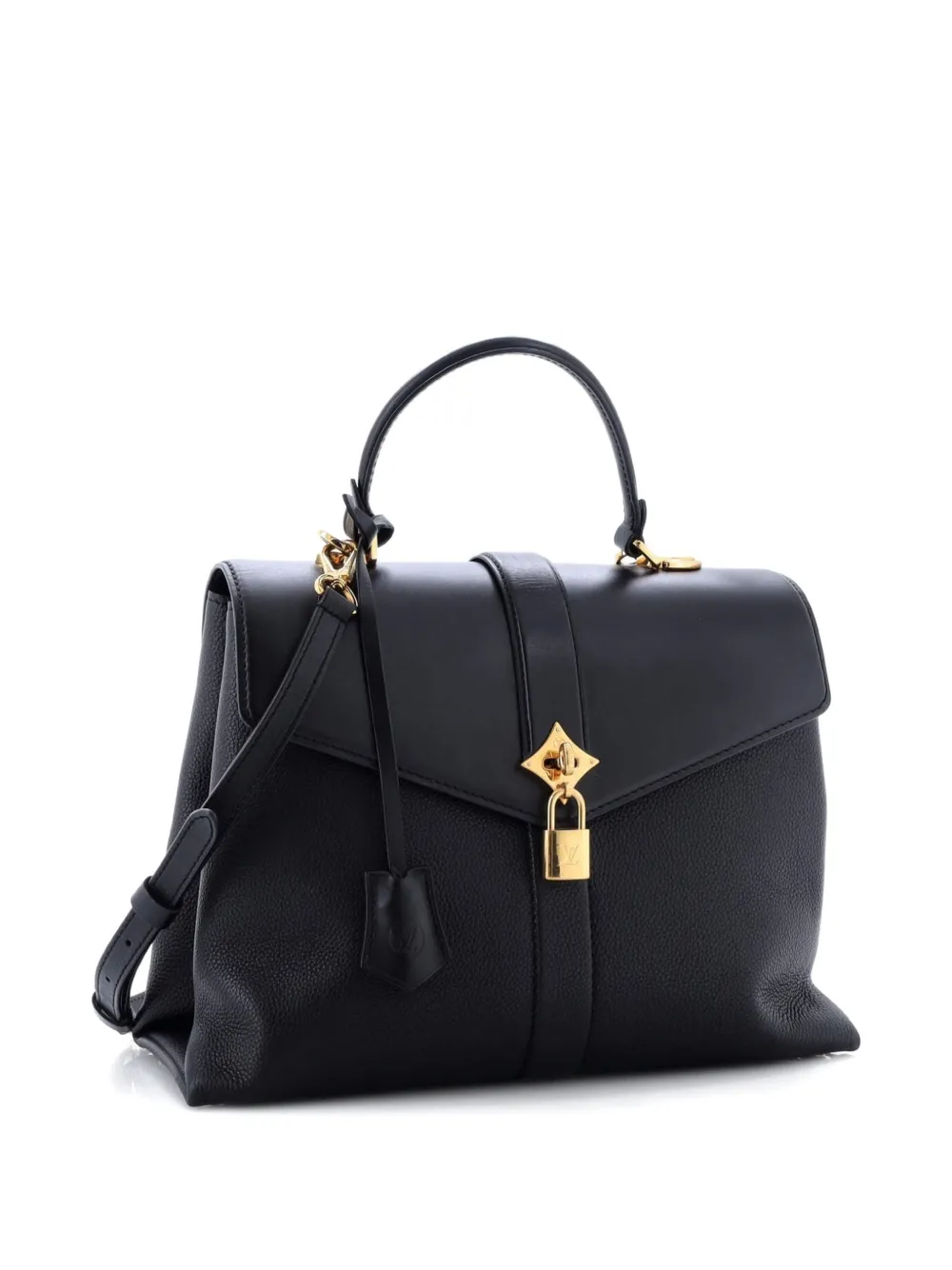 LOUIS VUITTON Pre-owned Rose Des Vents Bag Leather Mm Satchel In Black