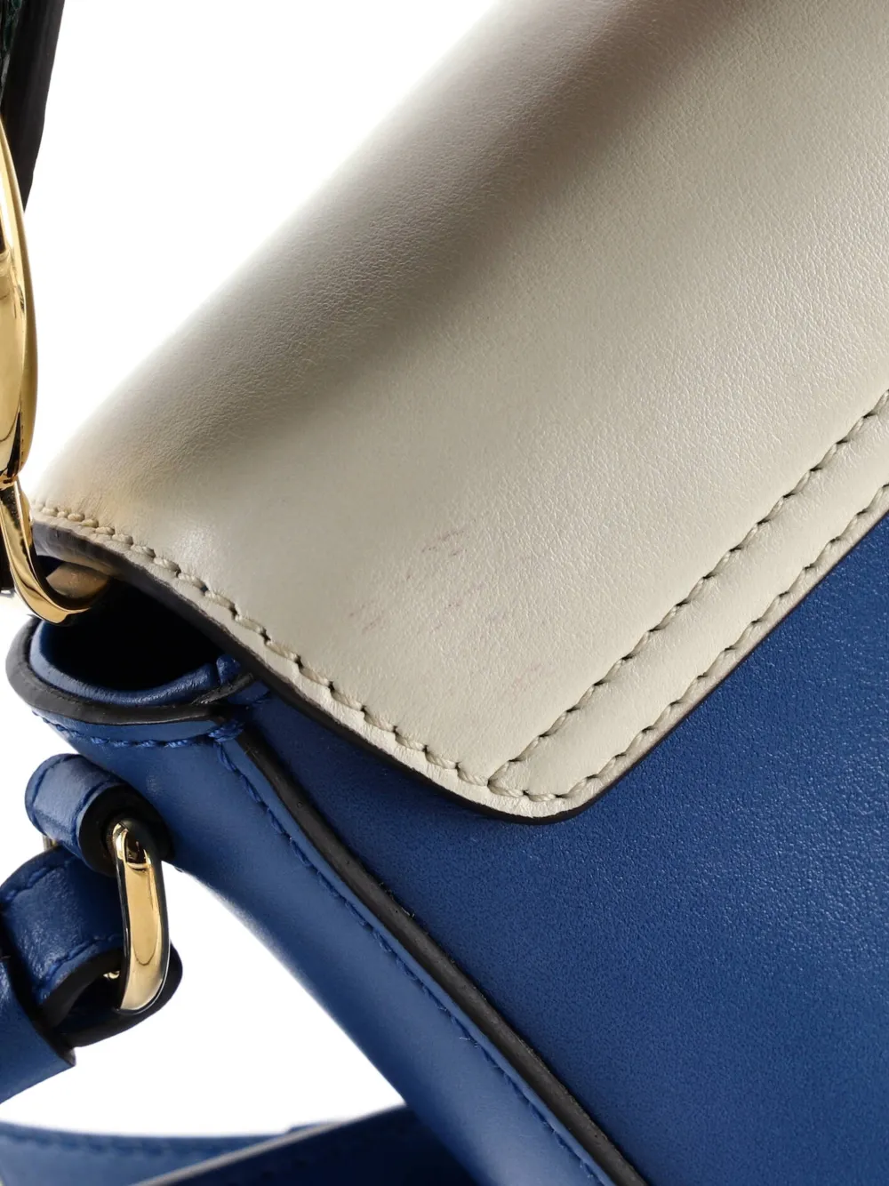 CHLOÉ Pre-owned C Flap Bag Leather Mini Crossbody Bag In Blue