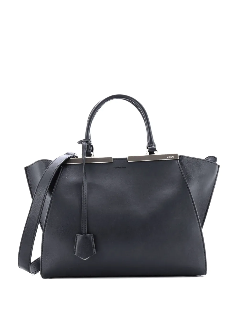 Click to view more detailed imagery on our partner's website Pre-owned Fendi Petite 3jours Bag Leather Satchel In Black