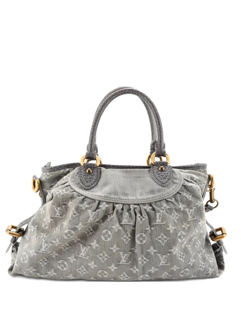 Pre-owned Louis Vuitton Neo Cabby Handbag Denim Mm Tote Bag In Gray