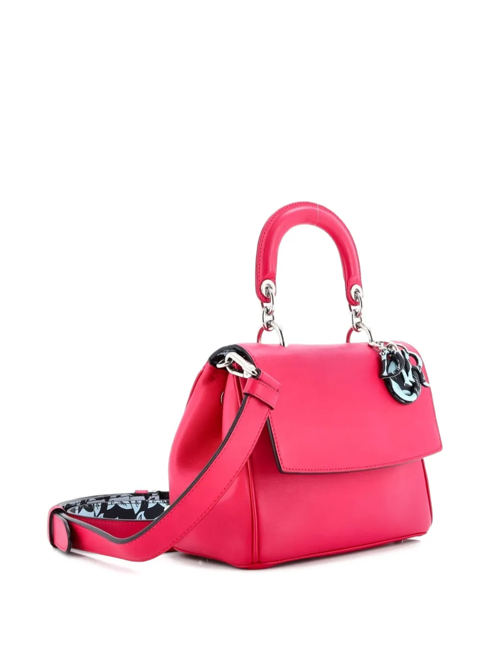 Pre-owned Dior Be  Bag Smooth Leather Mini Satchel In Pink