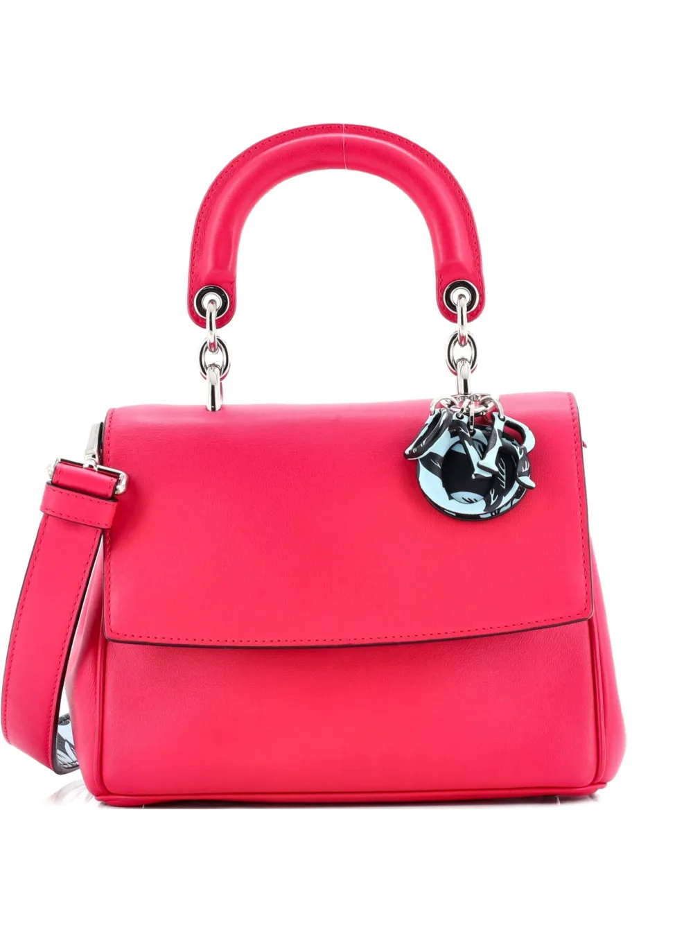 Pre-owned Dior Be Bag Smooth Leather Mini Satchel In Pink