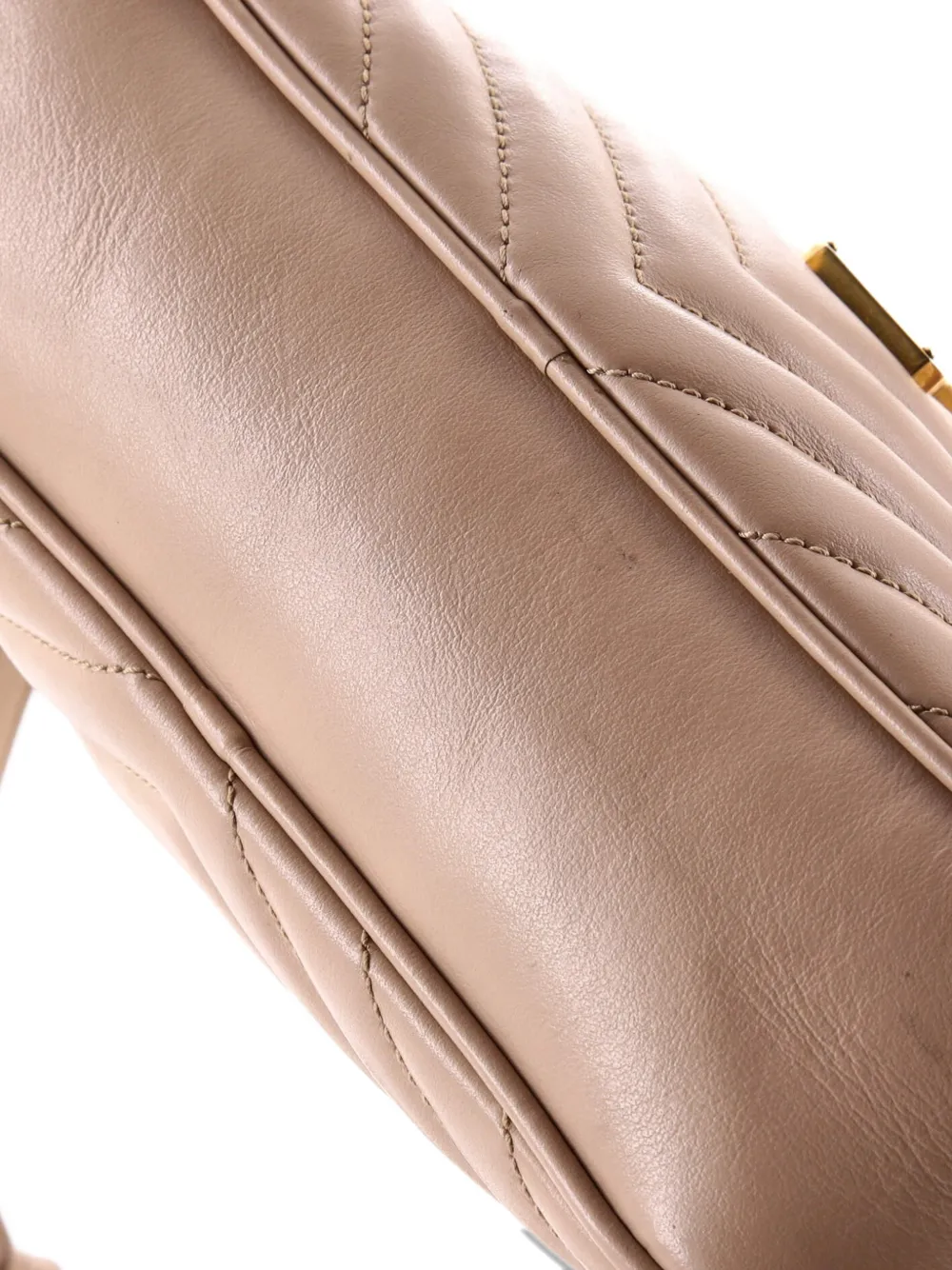 SAINT LAURENT Pre-owned Lou Camera Bag Matelasse Chevron Leather Small Crossbody Bag In Neutral