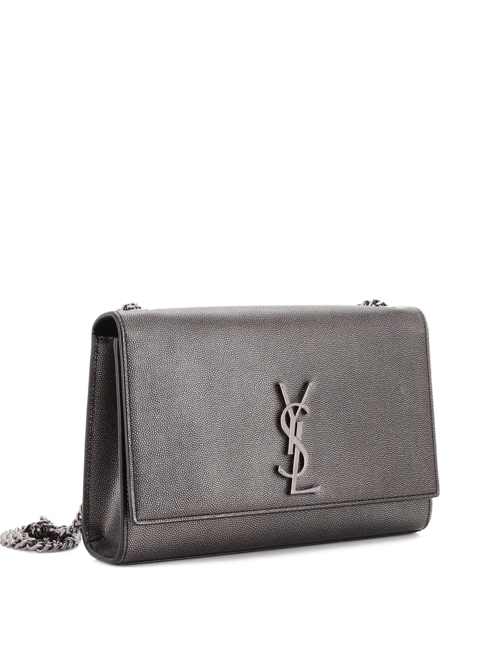 Saint Laurent Pre-Owned Classic Monogram Grainy Leather Medium crossbody bag - Grigio