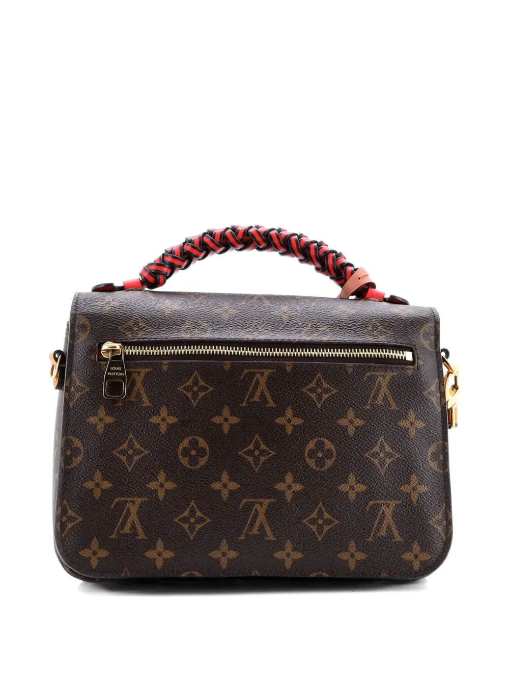 Click to view more detailed imagery on our partner's website Pre-owned Louis Vuitton Braided Handle Pochette Metis Monogram Canvas With Leather Satchel In Brown