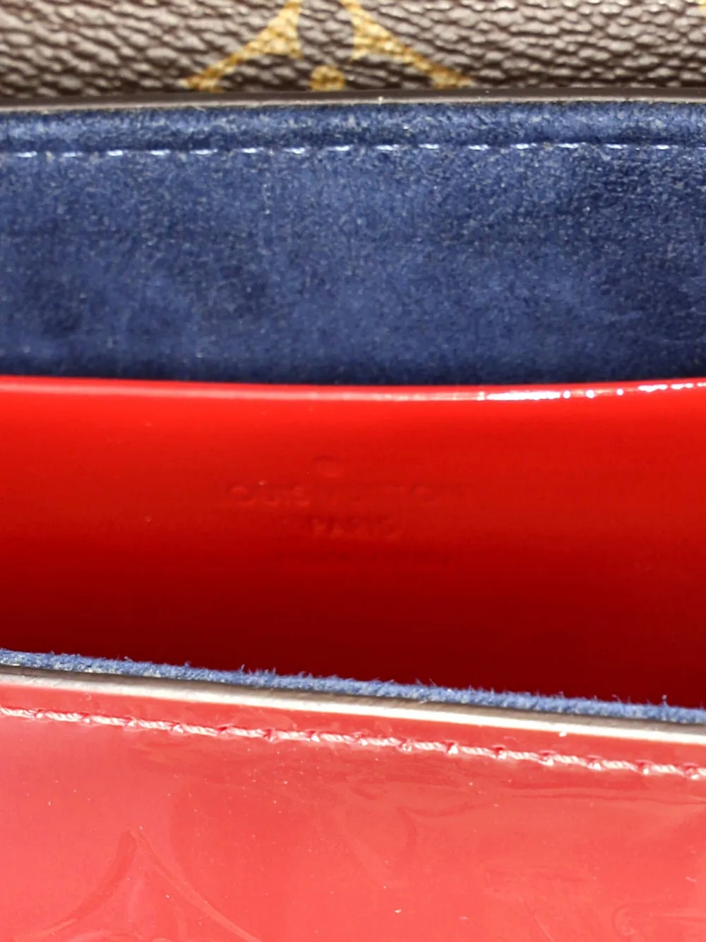 LOUIS VUITTON Pre-owned Wynwood Handbag Monogram Vernis With Monogram Canvas And Epi Leather Crossbody Bag In Blue