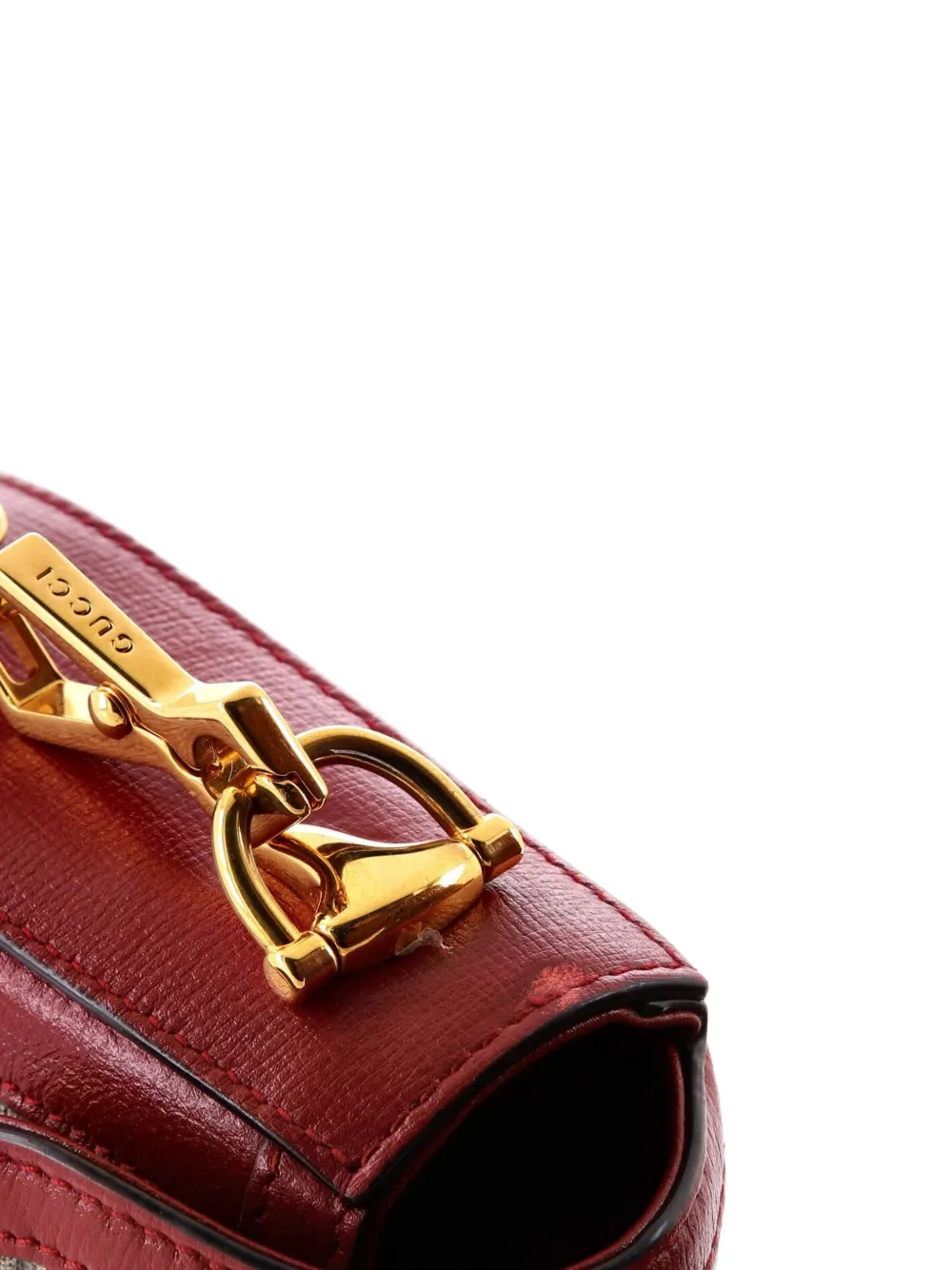 GUCCI Pre-owned Horsebit 1955 Shoulder Bag Gg Coated Canvas With Leather Mini Crossbody Bag In Brown