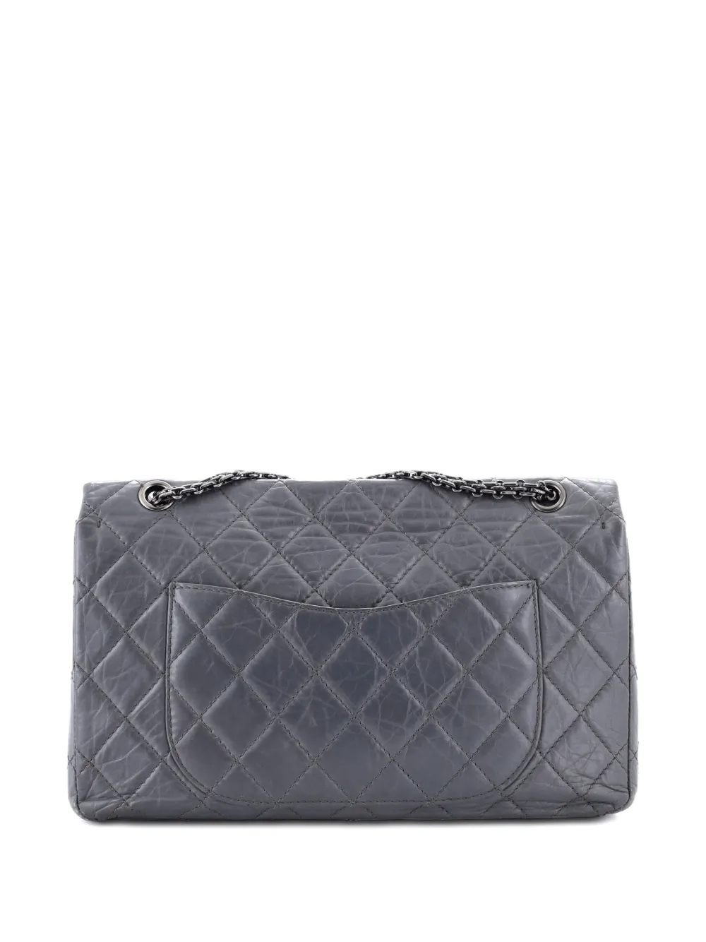 Pre-owned Chanel Reissue 2.55 Flap Bag Quilted Aged Calfskin 227 Shoulder Bag In Gray