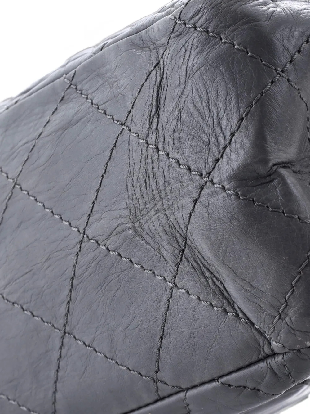 Pre-owned Chanel Reissue 2.55 Flap Bag Quilted Aged Calfskin 227 Shoulder Bag In Gray