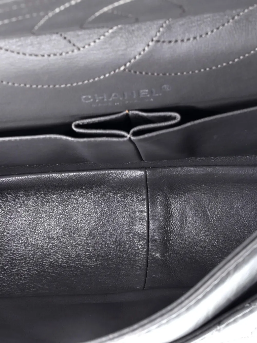 Pre-owned Chanel Reissue 2.55 Flap Bag Quilted Aged Calfskin 227 Shoulder Bag In Gray