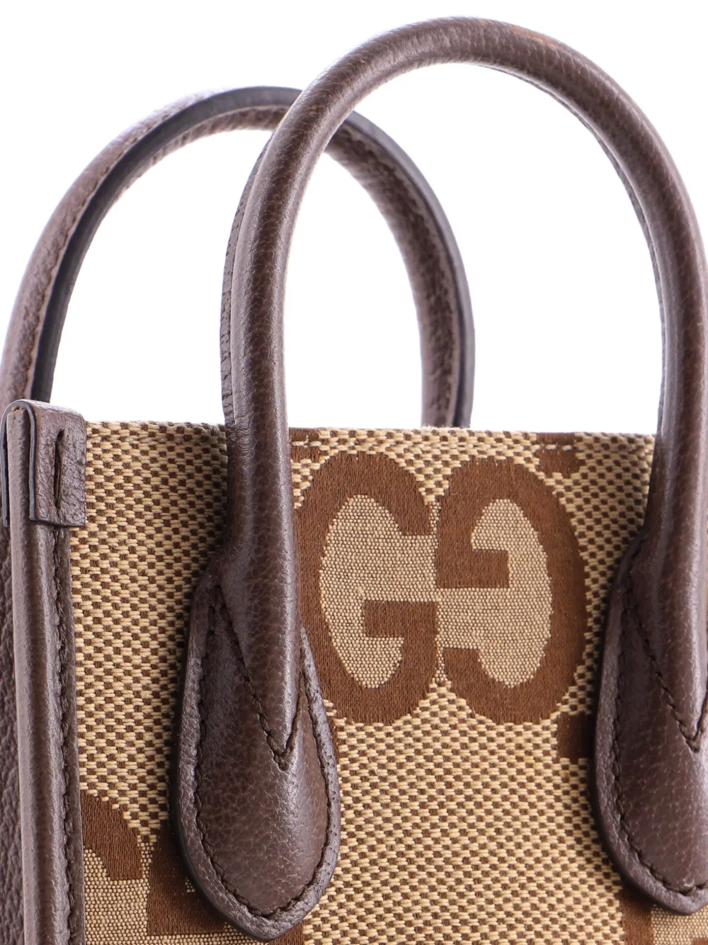 GUCCI Pre-owned Vertical Tote Jumbo Gg Canvas Mini Crossbody Bag In Brown