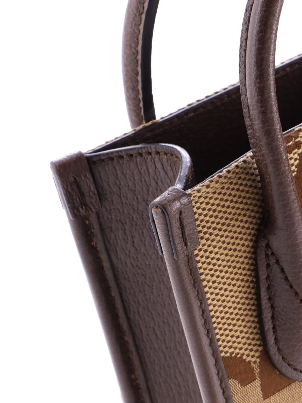 GUCCI Pre-owned Vertical Tote Jumbo Gg Canvas Mini Crossbody Bag In Brown