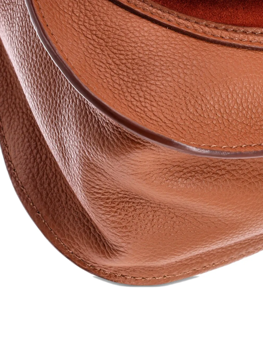 Pre-owned Chloé Marcie Satchel Leather And Suede Small Shoulder Bag In Brown