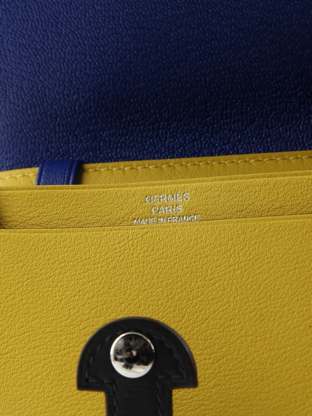 Pre-owned Hermes Chien Card Holder With Strap Swift And Chevre Mysore Shoulder Bag In Yellow