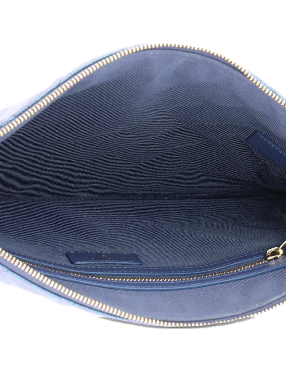 Pre-owned Chanel O Case Quilted Caviar Medium Clutch Bag In Blue