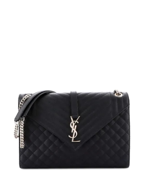 Saint Laurent Pre-Owned Classic Monogram Envelope Satchel Mixed Matelasse Leather Large shoulder bag