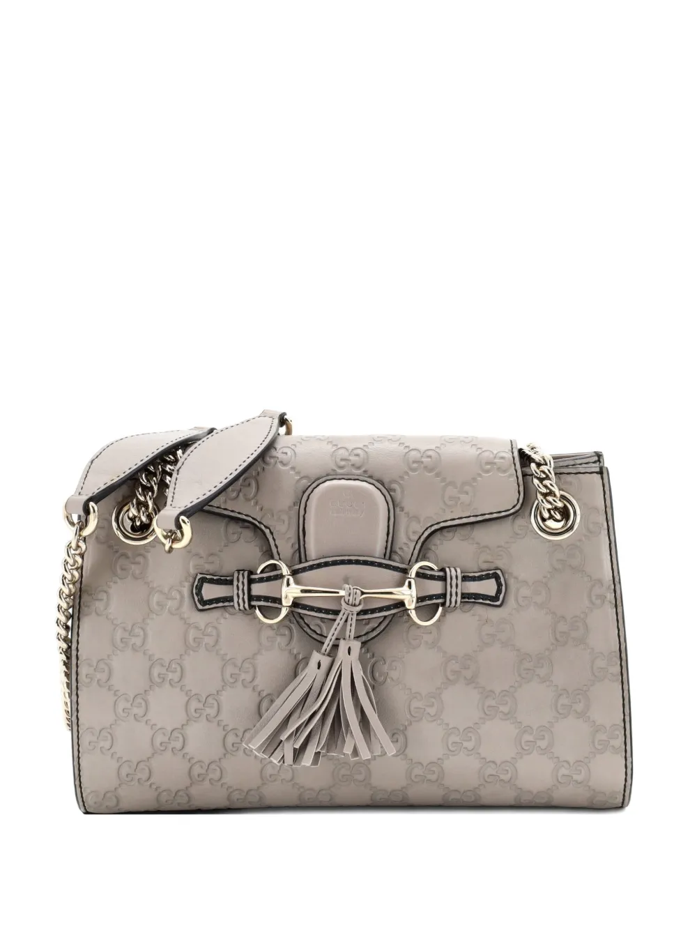 Gucci Pre-Owned Emily Chain Flap Guccissima Leather Small shoulder bag - Grigio
