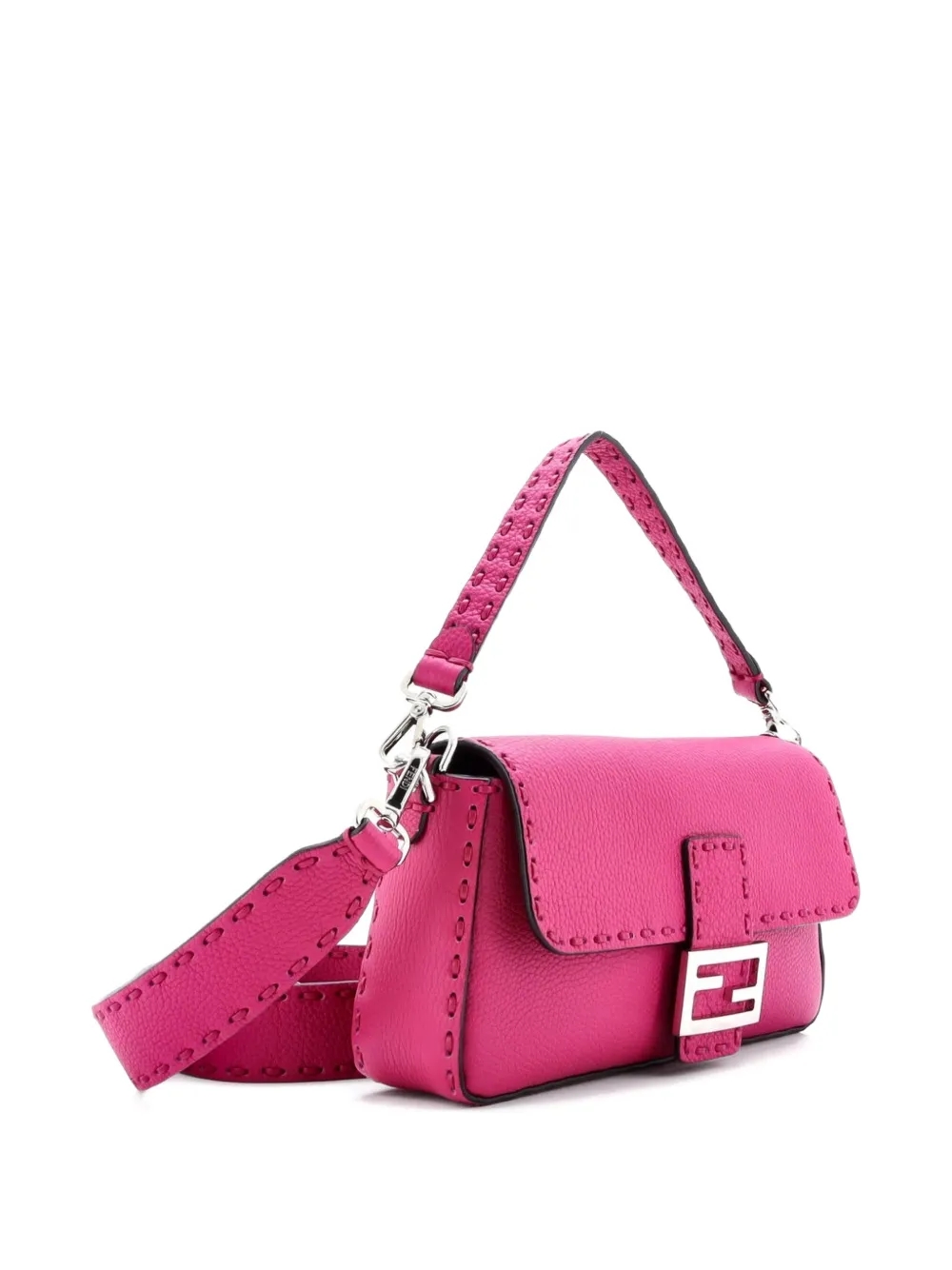 FENDI Pre-owned Selleria Baguette Nm Bag Leather Medium Shoulder Bag In Purple