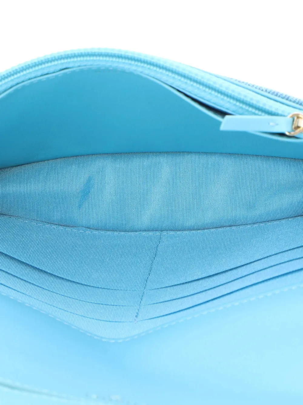 Pre-owned Chanel 19 Wallet On Chain Quilted Denim Crossbody Bag In Blue