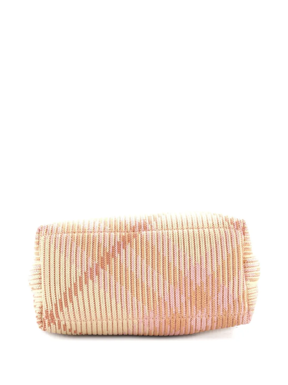 Pre-owned Burberry Peg Handle Bag Knit Check Fabric Mini Satchel In Multi