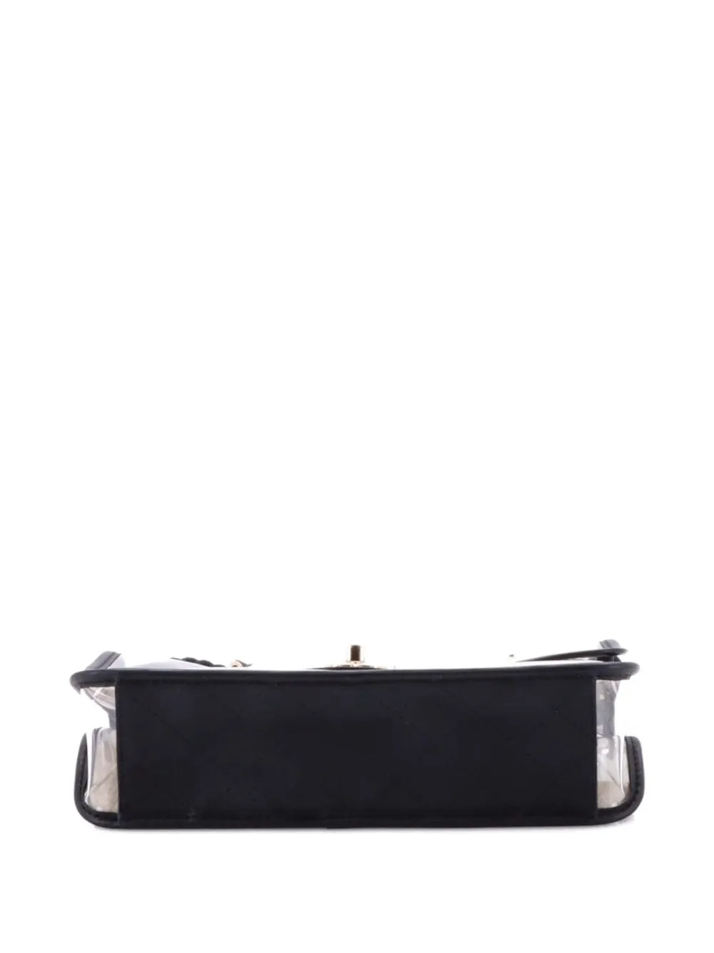 Pre-owned Chanel Sand By The Sea Pearl Flap Bag Pvc With Lambskin Medium Shoulder Bag In Black