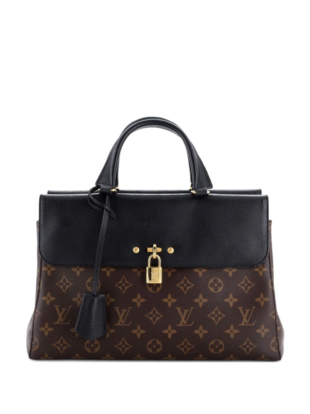 Pre-owned Louis Vuitton Venus Handbag Monogram Canvas And Leather Satchel In Black