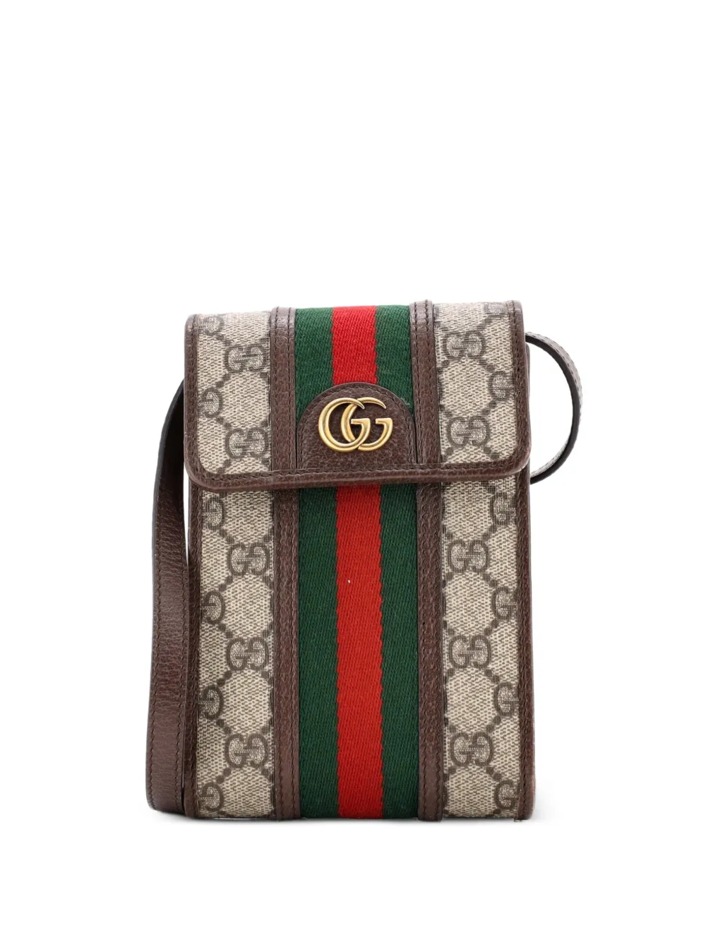 Gucci Pre-Owned Ophidia Vertical Flap GG Coated Canvas Mini crossbody bag - Marrone