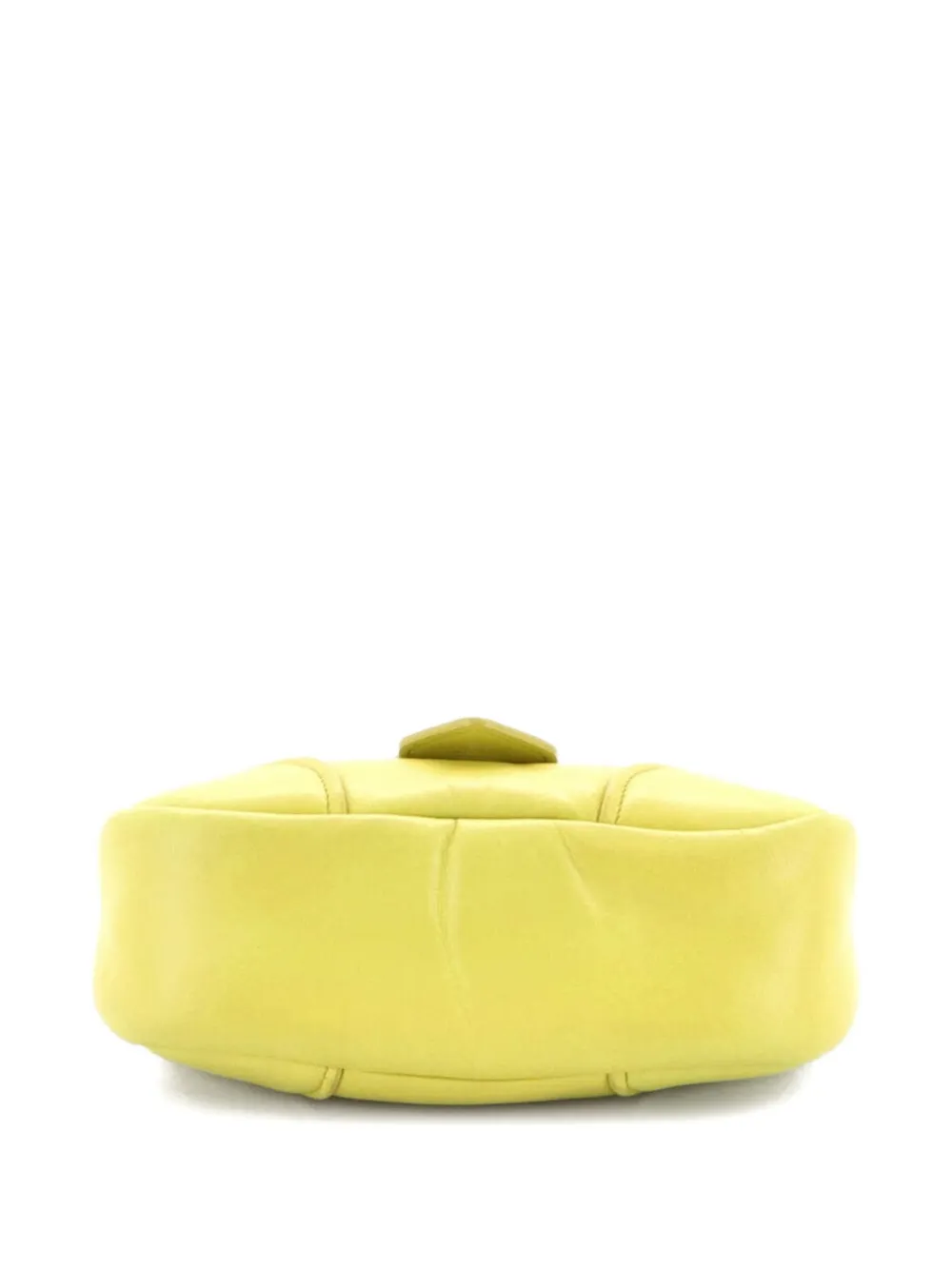 Pre-owned Prada Re-edition 2002 Moon Handle Bag Padded Nappa Leather Satchel In Yellow