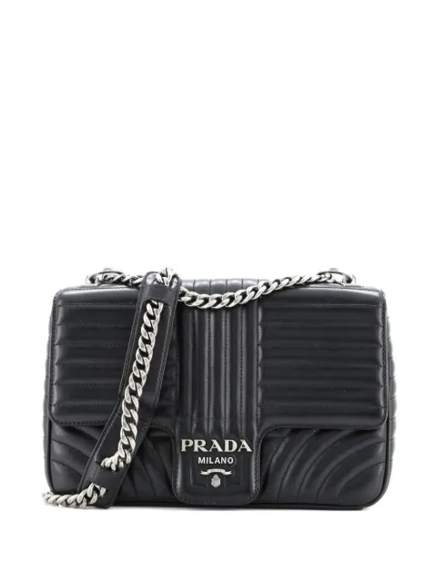 Prada Pre-Owned Chain Flap Diagramme Quilted Leather Large shoulder bag