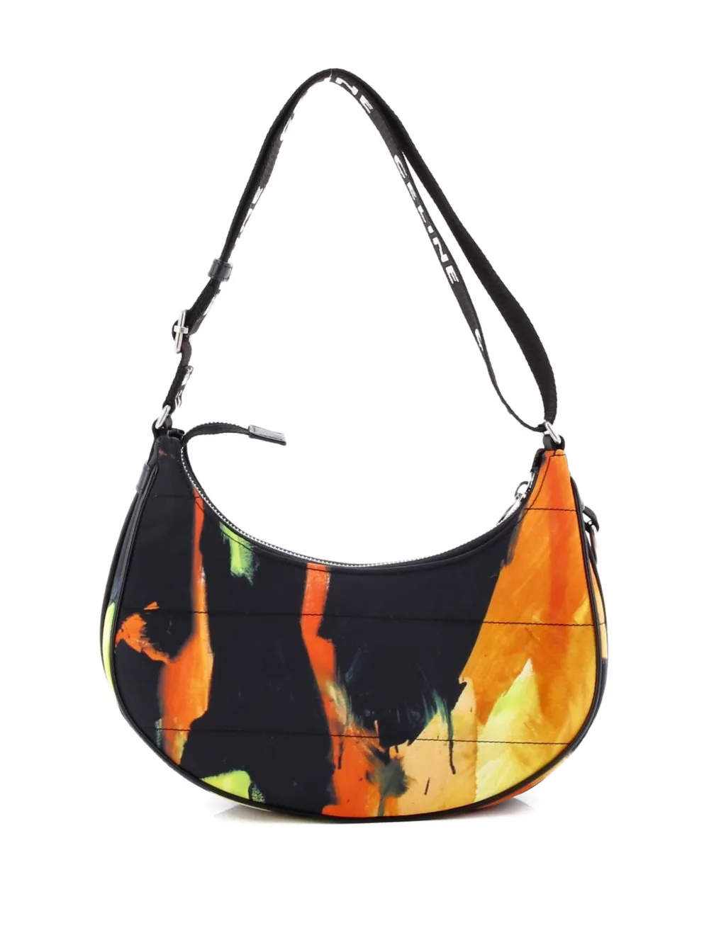 Pre-owned Celine Ava Printed Quilted Nylon Medium Shoulder Bag In Multi