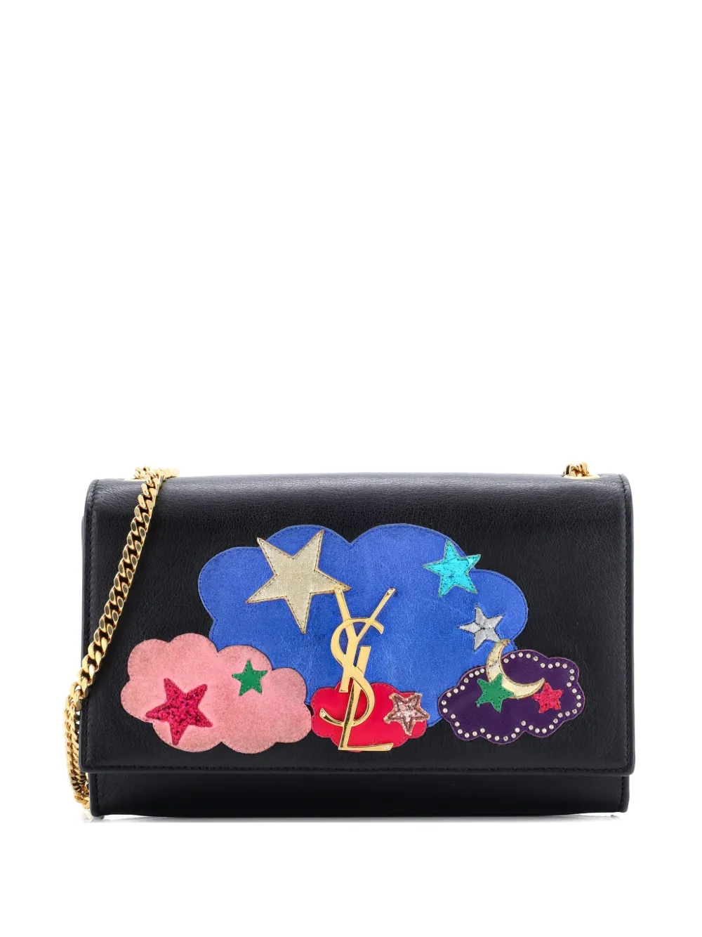 Saint Laurent Pre-Owned Classic Monogram Patchwork Leather Medium crossbody bag - Nero